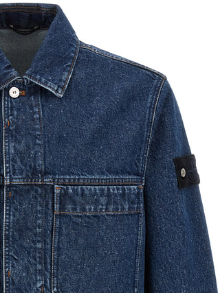 Stone Island Blue Cotton Denim Jacket