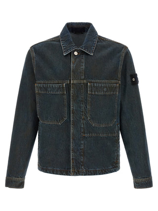 Stone Island Blue Cotton Denim Jacket