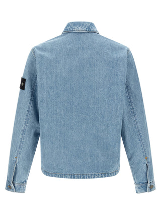 Stone Island Blue Cotton Denim Jacket