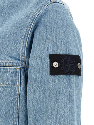 Stone Island Blue Cotton Denim Jacket
