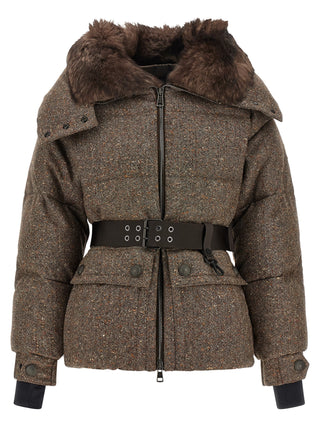 Moncler Grenoble Brown Leather Full-Length Jacket