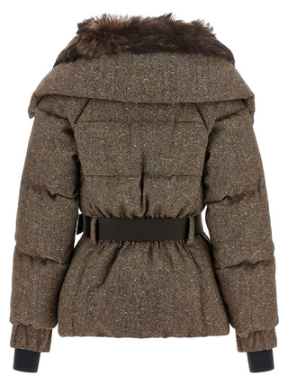 Moncler Grenoble Brown Leather Full-Length Jacket