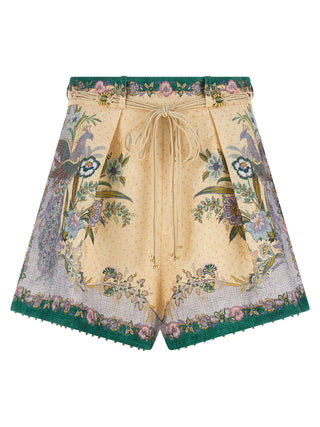 Zimmermann Indra Scarf Print Linen Bermuda Shorts