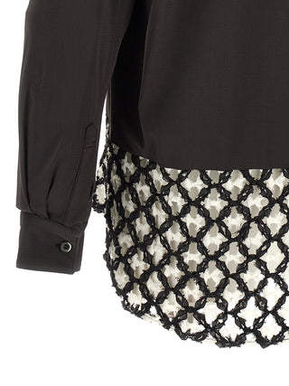 Comme Des Garçons Bicolor Polyester Blouse