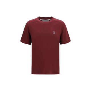 Brunello Cucinelli Bordeaux Cotton T-Shirt
