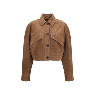 Brunello Cucinelli Brown Calf Leather Bos Taurus Leather Jacket