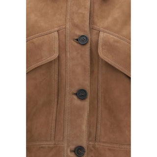 Brunello Cucinelli Brown Calf Leather Bos Taurus Leather Jacket