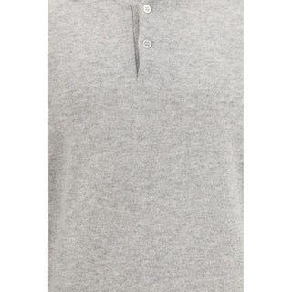 Brunello Cucinelli Gray Cashmere Polo Shirt