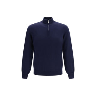 Brunello Cucinelli Blue Cashmere Sweater
