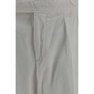 Brunello Cucinelli White Cotton Casual Pants
