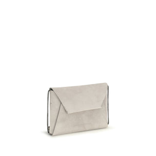 Brunello Cucinelli Gray Calf Leather Bos Taurus Shoulder Bag