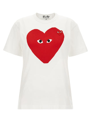 Comme Des Garçons Play White Cotton T-Shirt