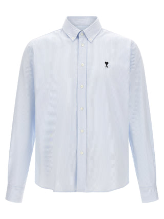 Ami Paris Ami de Coeur Striped Oxford Cotton Shirt