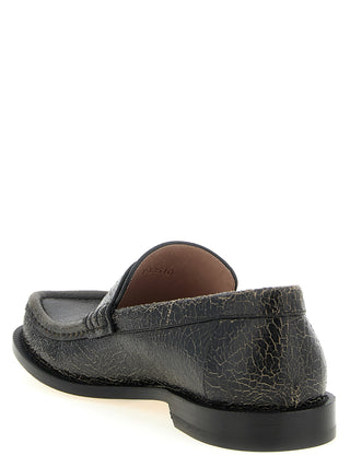 Loewe Black Calfskin Slip-On Loafers