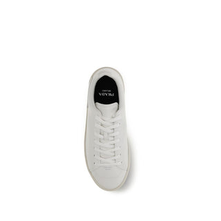 Prada White Calf Leather Bos Taurus Low Top Sneakers