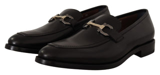 Salvatore Ferragamo Suave Black Leather Gancio Bit Loafers