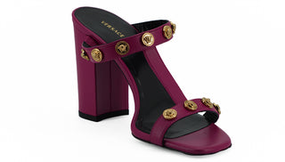 Versace Elegant Purple Calf Leather High Sandals - Versa Loro