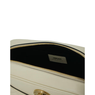 Versace Elegant White Leather Camera Shoulder Bag - Versa Loro