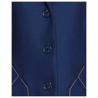 Love Moschino Blue Wool Women Coat - Versa Loro