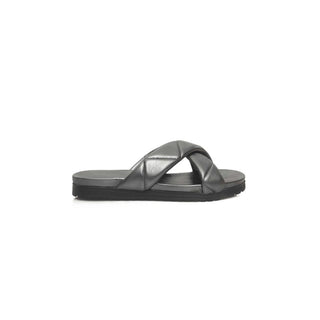 Cerruti 1881 Gray Lambskin Women Sandal - Versa Loro