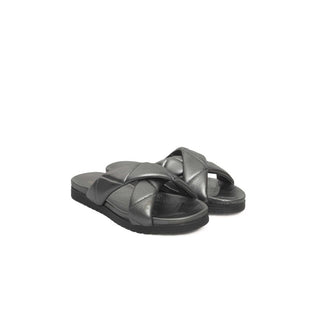 Cerruti 1881 Gray Lambskin Women Sandal - Versa Loro