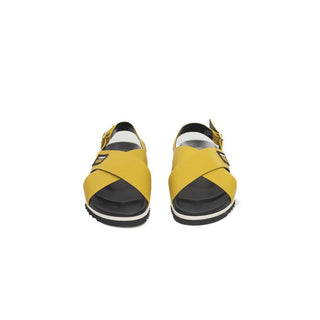 Cerruti 1881 Yellow Calfskin Women Sandal - Versa Loro