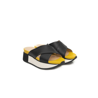 Cerruti 1881 Black Calfskin Women Sandal - Versa Loro