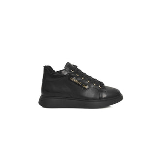 Cerruti 1881 Black Leather Women Sneaker - Versa Loro