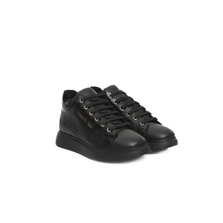 Cerruti 1881 Black Leather Women Sneaker - Versa Loro