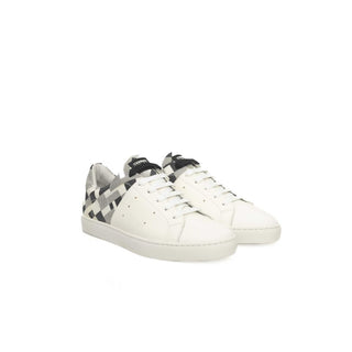 Cerruti 1881 White Calfskin Men Sneaker - Versa Loro
