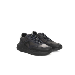 Cerruti 1881 Blue Cowhide Men Sneaker
