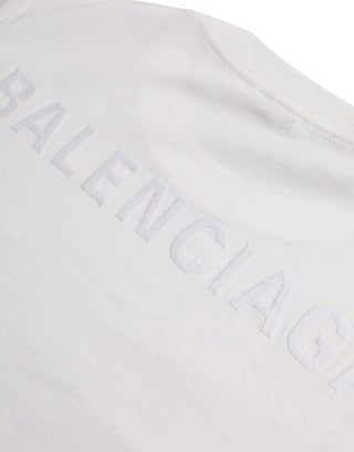Balenciaga White Cotton Crew Neck Short Sleeves T-shirt