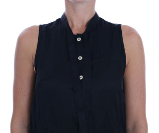 Versace Jeans Black Sleeveless Viscose Blouse Top