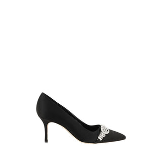 Manolo Blahnik Black Asapump Satin Pumps