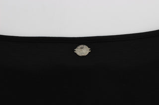 Versace Jeans Black Modal Silk Shift Knee Dress