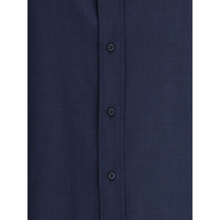 Brunello Cucinelli Blue Cotton Shirt