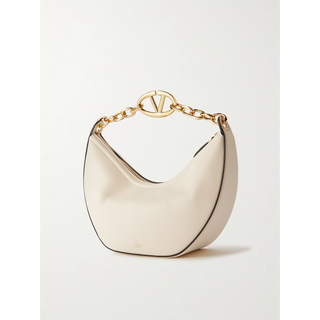 Valentino Garavani Ivory Leather Small Hobo Vlogo Shoulder Bag - Versa Loro