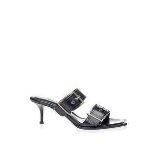 Alexander McQueen Elevate Your Steps in Timeless Black Leather Sandals - Versa Loro