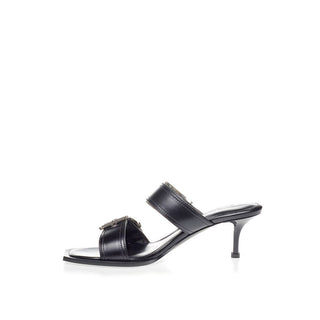 Alexander McQueen Elevate Your Steps in Timeless Black Leather Sandals - Versa Loro