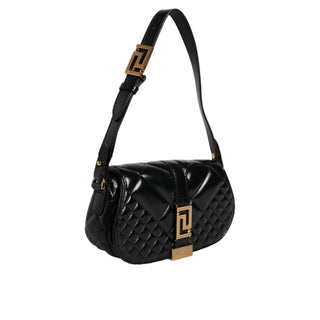 Versace Black Calf Leather Quilted Shoulder Strap Bag - Versa Loro