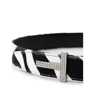 Tom Ford Black And White Leather Belt - Versa Loro