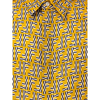 Fendi Yellow Silk Shortsleeve
