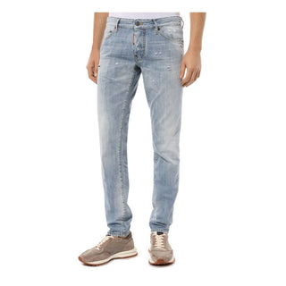 Dsquared² Light Blue Cotton Men Jeans