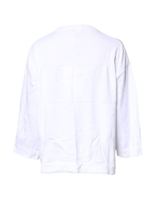 Love Moschino White Graphic Print Cotton Long Sleeves T-shirt