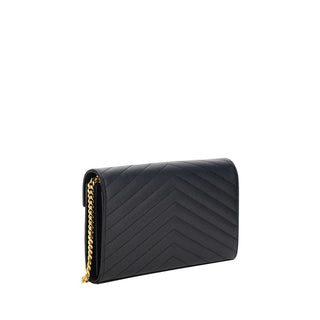 Saint Laurent Black Calf Leather Shoulder Bag