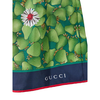 Gucci Green Flower Printed Silk Shorts - Versa Loro