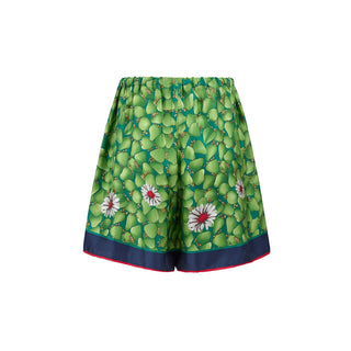 Gucci Green Flower Printed Silk Shorts - Versa Loro