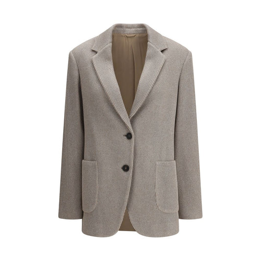 Brunello Cucinelli Gerippte Jacke aus Lurex