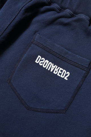 Dsquared² Blue Cotton Mid Waisted Jogger Pants