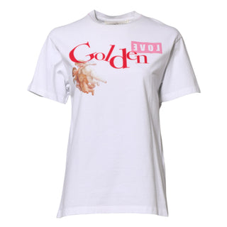 Golden Goose White Printed Round Neck T-shirt
